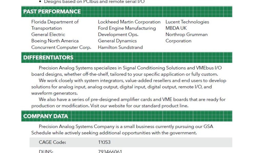 Precision Analog Systems